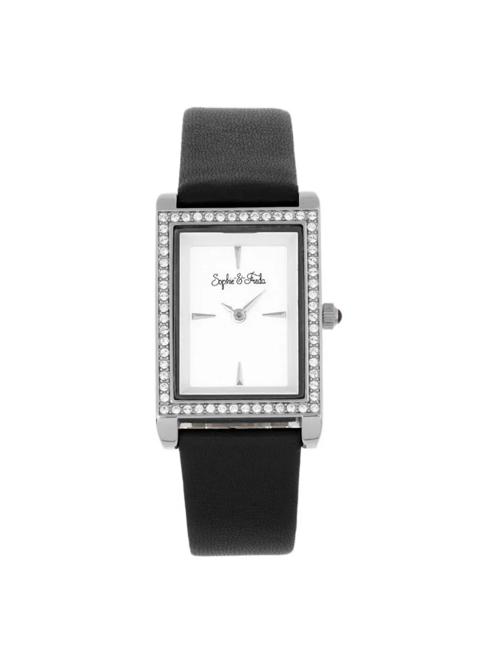 NWT Sophie And Freda Wilmington Quartz Crystal Silver Dial Ladies Watch